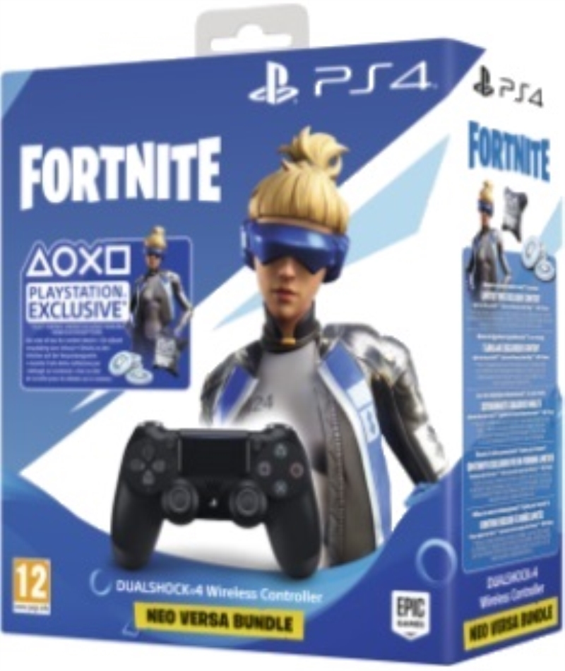 SONY Controller DualShock per Sony PS4 nero + Fortnite 2019 bundle